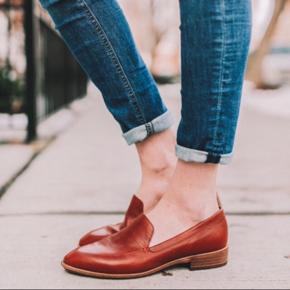 Madewell The Frances Loafer burnished mahogany.